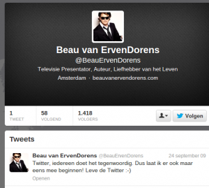 Beau van ErvenDorens stopt met Twitter